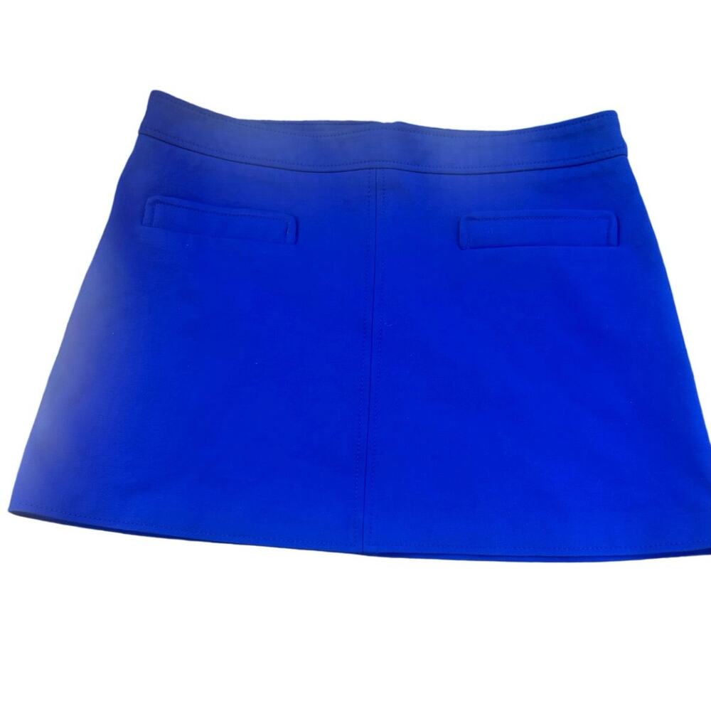 Zara Cobalt Blue Structured Mini Skirt Size L Y2K Mod Bright Royal Blue